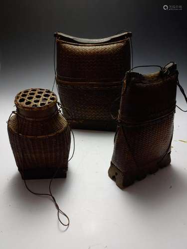 (3) Meiji Era Fishing Creel Baskets