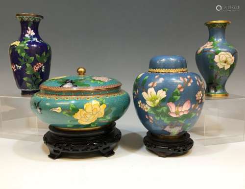 Group of 4 Chinese Cloisonne Pieces