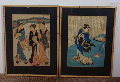 (2) Japanese Edo Period Woodblocks