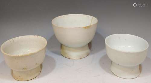 (3) Glazed Footed Korean Bowls 16th - 17th Cent.