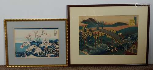 (2) Hokusai Japanese Woodblock Prints