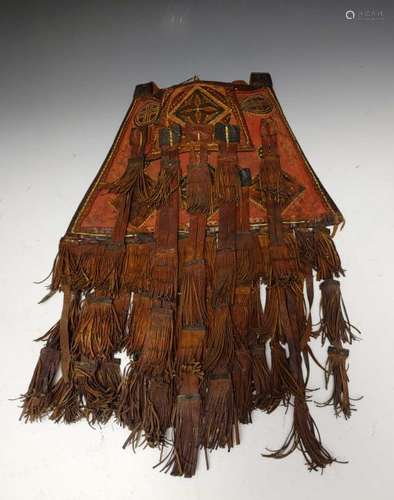 African Tasseled Leather Bag or Skirt