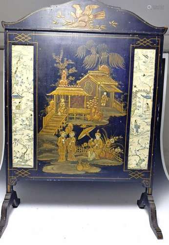 Chinoiserie Decorated Fire Screen