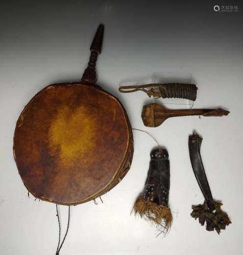 (5) Set of  African Ceremonial Instruments