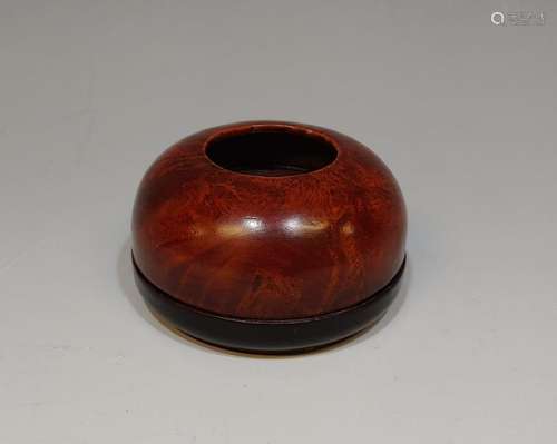 Small Burl Wood Brush Pot