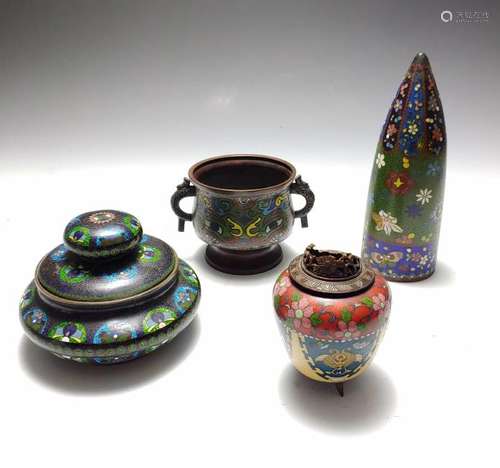 (4) Cloisonne & Enamel Items