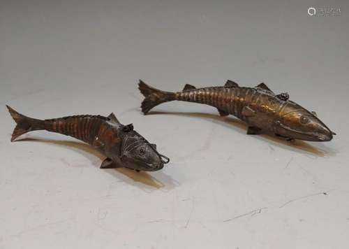 (2) 19th Century Japanese Copper Fish Containers