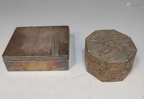 (2) Chinese & Japanese Sterling Silver Boxes