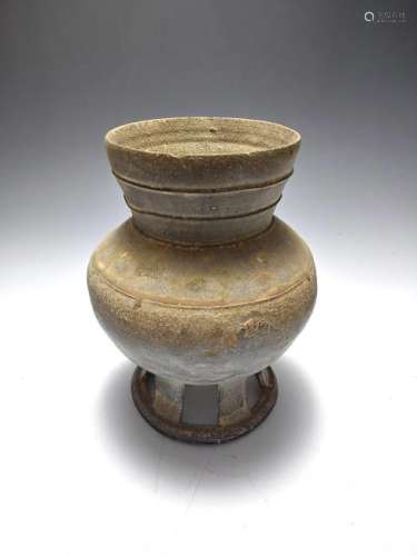 Korean Silla Period Footed Urn