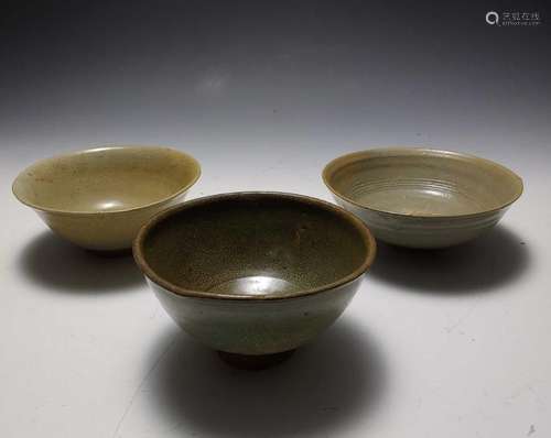 (3) 16th & 17th Century Korean Glazed Bowls