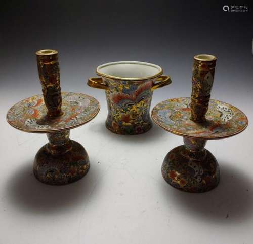(3) Chinese Porcelain Garniture Set