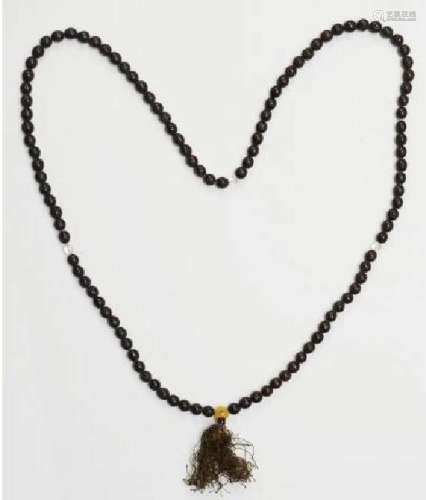 Long Wooden Buddhist Prayer Necklace