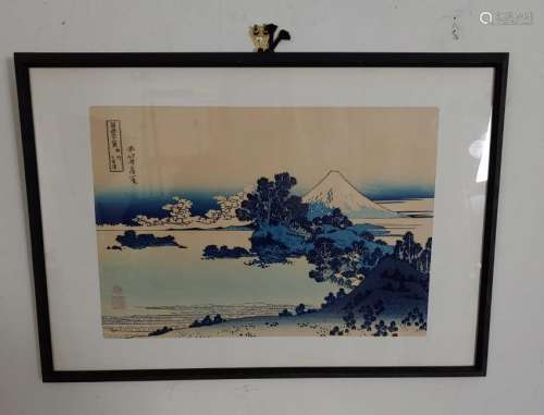 Hokusai Shichiri Beach Mt Fuji Japanese Woodblock