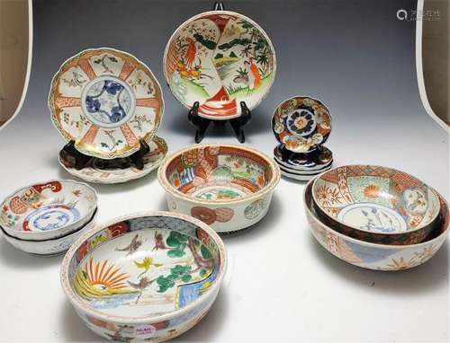 (13) Japanese Hand-Painted Imari Porcelain 19th C