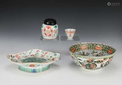 (5) Chinese Porcelain Bowls & Jars, 19th - 20th C.