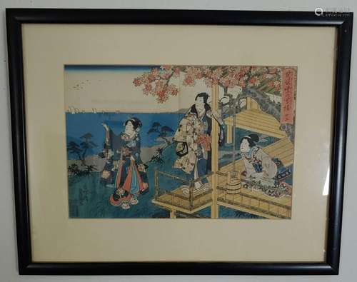 Toyokuni III Japanese Woodblock Diptych