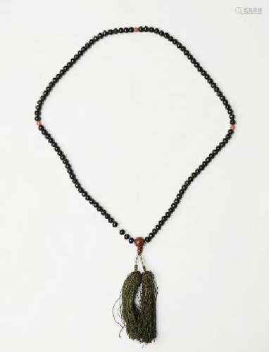 Wood & Glass Buddhist Prayer Necklace