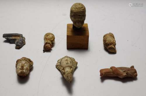(7) Carved Earthenware & Stone Figures