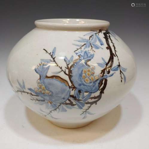 Korean Porcelain Pomegranate Moon Jar