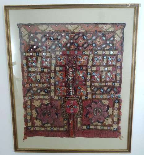 Antique Thailand Embroidered Pillow