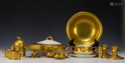 (19) Gold Gilded Porcelain, Haviland, Pickard, Etc