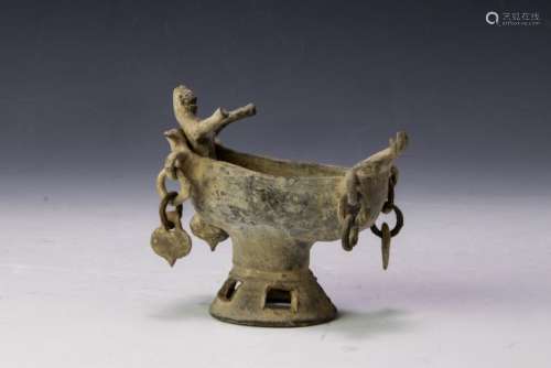 Ancient Korean Figure in Boat Silla Period