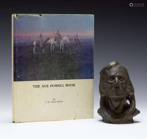 Ace Powell Bronze Bust Blackfeet w/ Book Pamphlet