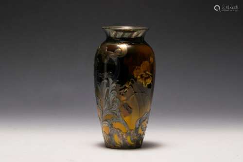 Rookwood Silver Overlay Vase by Artus Van Briggle