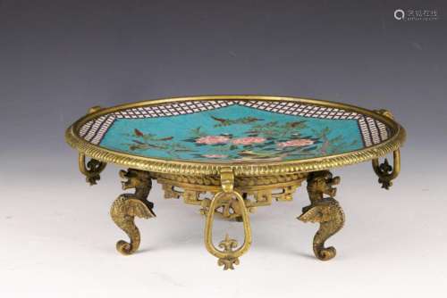 Japanese Cloisonne Footed Charger