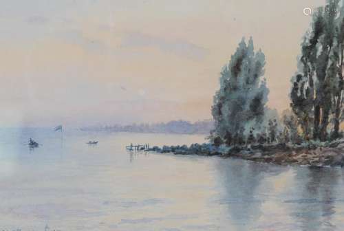 Helga von Cram Watercolor St Sulpice Lake Geneva