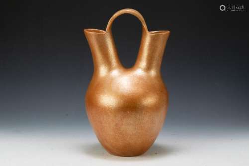 George Gonzales Taos Micaceous Clay Wedding Vase