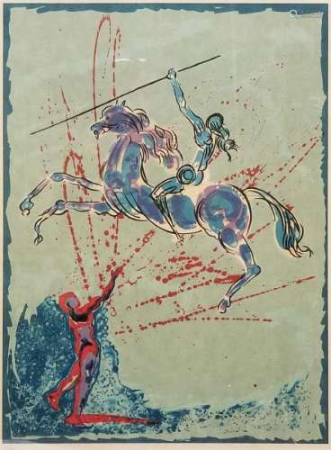 Salvador Dali Lithograph on Japon Joan of Arc