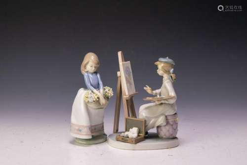 (2) Lladro Porcelain Still Life & May Flowers