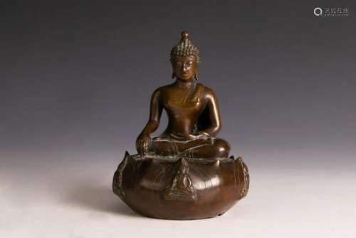 Seated Bronze Nepalese Buddha, 18th - 19th Century