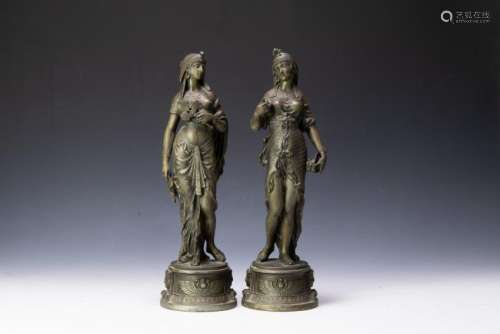 Pair of Spelter Egyptian Revival Figures