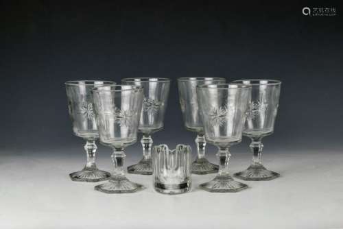 (7) EAPG Goblets and Spoon Rest