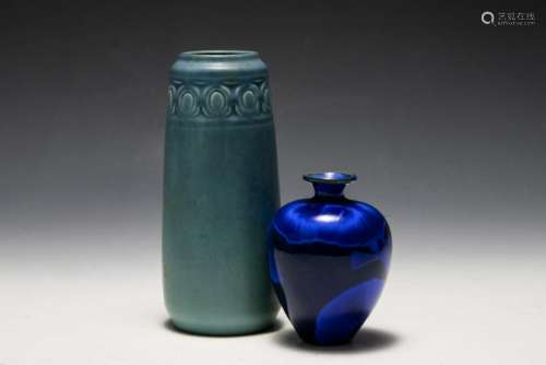 (2) Art Pottery Vases, Rookwood & Miyamura-Style