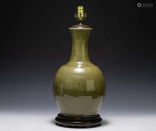Large Thai Celadon Ceramic Vase / Lamp