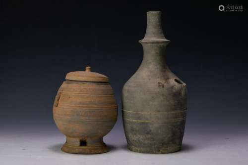 (2) Korean Clay Vessels, Three Kingdoms Period
