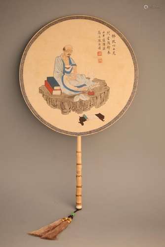 A PAINTING FAN (MARK OF CHEN YUAN DU???陈缘