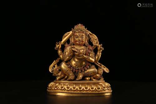 A GILT-BRONZE FIGURE OF MAHASAMVARA.MING DYNASTY