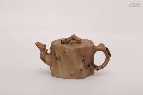 A YIXING 'PLUM' TEAPOT AND COVER.