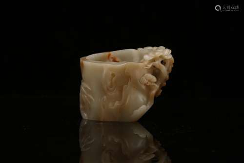 A CARVED WHITE JADE 'BAMBOO,PLUM,PINE TREE'