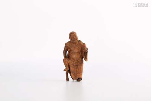 A HUANGYANGMU CARVING OF LUOHAN.ANTIQUE