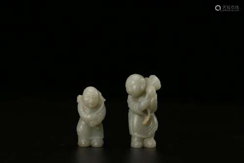 TWO OF JADE BOYS .QING DYNASTY