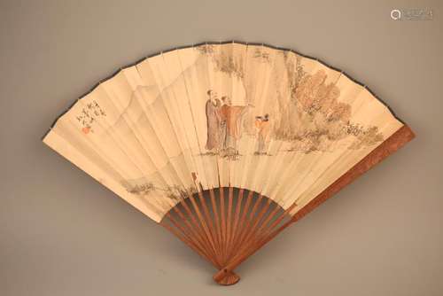 A FOLDING FAN.?MARK OF MO GENG ??墨耕?