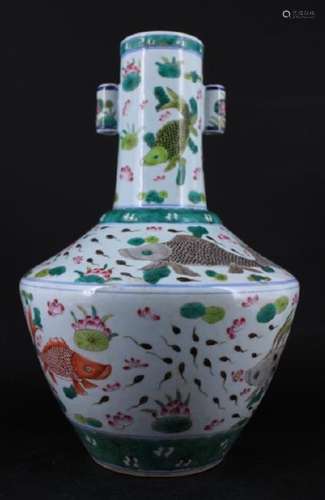 Large Chinese Qing Porcelain WuCai Vase