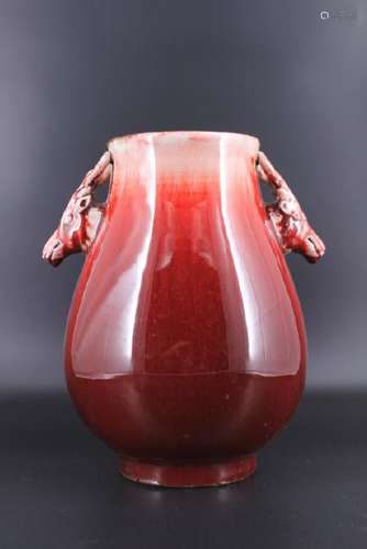 Qing Porcelain Red Glaze Vase