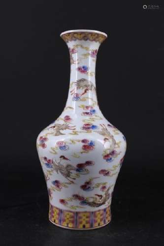 Chinese Qing Porcelain Famille Rose Vase