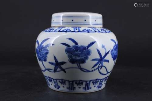 Chinese Ming Porcelain Blue&White Jar with Lid